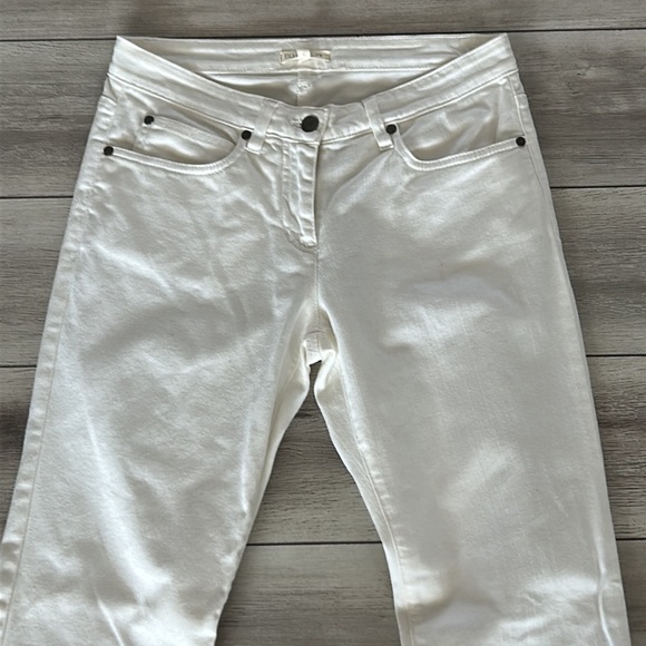Eileen Fisher size XS white organic cotton boot cut jeans - Picture 3 of 9